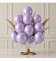 Lila Renk Lateks Metalik Balon (30 cm) - 12 Adet