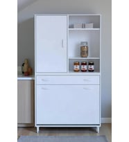 Eliusta Mira Dolap 6 Bölme Çok Fonksiyonlu Banyo Dolabı 95 cm Beyaz Sepetli Dolap 95x171x32,5 cm Organizer