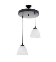 Rys Retro Metal 2 li Opal Camlı Modern Sarkıt Avize Çap:30 cm