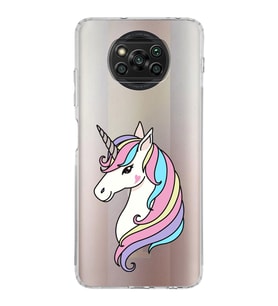 Xiaomi   Poco X3 NFC  Kamera Korumalı Kapak Unicorn Tasarımlı Şeffaf  Kılıf