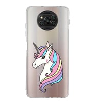 Xiaomi   Poco X3 NFC  Kamera Korumalı Kapak Unicorn Tasarımlı Şeffaf  Kılıf