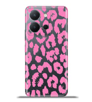 Vivo Y36 Kapak HD Renkli Dizayn Silikon Kılıf - Pembe Leopar