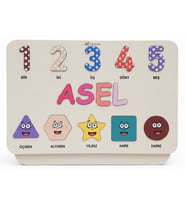 İsimli Kız Çocuk Odası Hediyesi Ahşap Puzzle, El Yapımı, Bebek Hediyelik Hatıralık Dekor Set 6