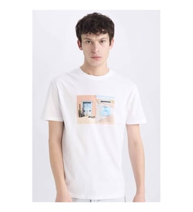 Defacto  Beyaz Erkek T-Shirt E0584AX/WT34