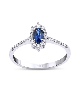 0.45 Karat Safir Pırlanta Yüzük
