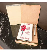 Sevgiliye En Güzel Hediye Ahşap Kutulu Defter Kalem Set 022