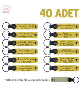 Sarı & S Kahve, Kitap Fuarı Standında Dağıtılacak, 40’lı Set, Marka İsim Yazılabilir Deri Anahtarlık