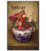 CakatabloSaksıda Kırmızı Beyaz Menekşe Çiçek Görseli MDF Tablo