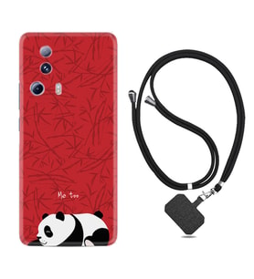 Xiaomi Mi 13 Lite Kılıf Resimli Boyun Askılı İpli Desenli Silikon Series Sleeping Panda 1810