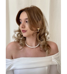 Freya İnci Kolye, Bileklik ve Küpe Set (Gold)