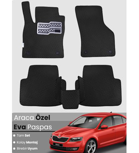 SKODA OCTAVİA 5E (2013-2019) Uyumlu EVA Paspas Tam Set–Oto Paspas,Araca Özel,Kolay Montaj