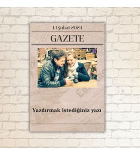 Gifttime Kişiye Özel Retro Gazete Manşet Çerçevesiz Poster 29 x 42 cm