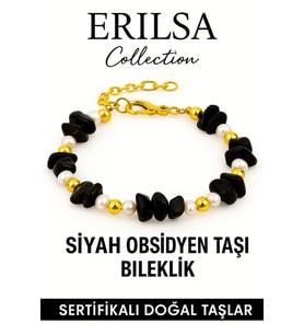 Sertifikalı İnci ve Siyah Obsidyen Taşı Bileklik – Koruma ve Denge Enerjisi (Çok Renkli)