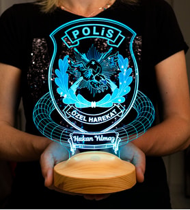 Polis Haftası Hediyesi, Emniyet Mensuplarına Özel Hediye, Kişiye Özel Polis Temalı 3D Led Lamba, Polis Özel Harekat, Polis Hediyesi Gece Lambası