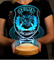 Polis Haftası Hediyesi, Emniyet Mensuplarına Özel Hediye, Kişiye Özel Polis Temalı 3D Led Lamba, Polis Özel Harekat, Polis Hediyesi Gece Lambası