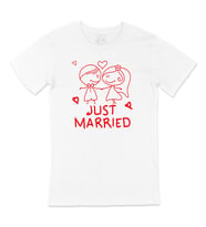 Just Married Çizimli Tişört