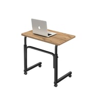 sekizincicaddedizayn Yükseklik Ayarlı Laptop Sehpası Ve Çalışma Masası - Atlantik Çam (TEKERLİ) 70x40 Oval Kenar