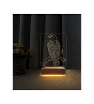 3D Kartal Tasarımlı LED Masa Lambası, Şık ve Işıltılı Hediye (Krem)