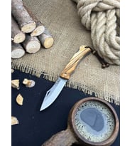 Piknik Çakısı Kamp Outdoor Bıçak Deri Kılıflı Zeytin Ağacı Saplı Kamp Mutfak Bıçağı Katlanan Çakı