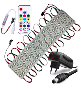 20 Adet 12 V 1,5 Watt Argb 5050 Pixel Cob Led Modül 17 Tuşlu Sese ve Müziğe Duyarlı RF Kumandalı 5A