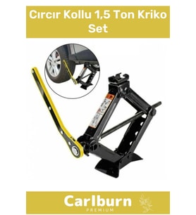 Premium Seri Araba Kaldırma Akordiyon Tip Makas Cırcır Kollu 1.5 Ton Bijon Anahtarlı Kriko Set