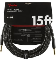 Fender 0990820083 Deluxe Düz/Düz Uçlu Siyah Tweed Enstrüman Kablosu (4m) 4 Metre İdeal Sahne Uzunluğu Dayanıklı ve Esnek Yapı