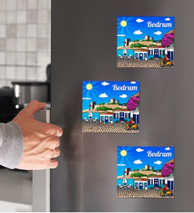 Bodrum Tasarımlı 3'lü Ahşap Magnet