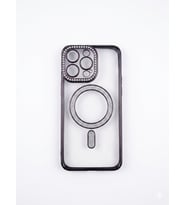 İphone 14 Pro Max Siyah Kenarları Taşlı Magsafe Kılıf modeli