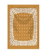 HARDAL ZEMİN ÜZERİNE BEYAZ DAMA DESENLİ KARE %100 PAMUK BANDANA 55X55 UNİSEX
