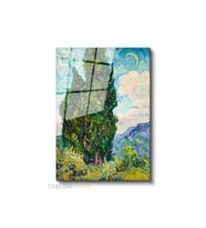 Dikey Cam Tablo Salon Duvar Tablosu Dikey Cam Vangogh 51 Yeni Ev Hediyesi Ofis Tablosu
