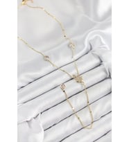 Pirinç Zirkon Taşlı Kutup Yıldızı Model Gold Renk Y Kolye 5886 - HPSBYI7455-7873