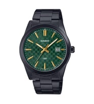 CASIO MTP-VD03B-3AUDF SİYAH İYON KAPLAMA YEŞİL KADRAN ERKEK KOL SAATİ