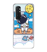 Xiaomi Mi Note 10 Lite Uyumlu Astronot Desenli Şeffaf Telefon Kılıfı
