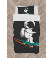 MEKTA HOME BEBEK VE ÇOCUK ODASI Kaykaylı Astronot Desenli Nevresim Takımı