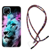 Realme C11 C21 C21Y C25Y C11 2021 Kılıf Boyun Asklı Rasta Silikon Pink Blue Leon 1603
