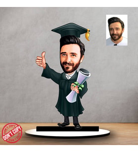 Kişiye özel Mezun Erkek Hediyesi ,Mezuniyet günü Karikatür Hediyesi, Karikatür hediye, Dekoratif , Sevgililer günü Hediyesi