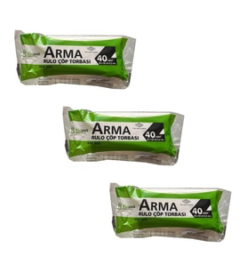 Arma Kimpack Beyaz Mini Boy 40 x 50 Cm. - 20 Litre Çöp Torbası Poşeti - 40 Adetlik 3 Rulo