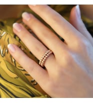 Rose Gold Kaplama Dorika Ayarlanabilir Gümüş Yüzük