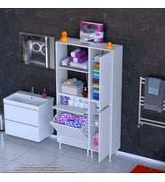 Modilayn MİS URLA YENİCE 90 x 183 x 32,5 cm Kirli Çamaşır Hazneli Çok Amaçlı Banyo Dolabı