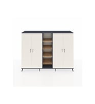 Hyperion Dolap 12 Raflı 4 Kapaklı 220x44x163 Antrasit-Aytaşı/Çam