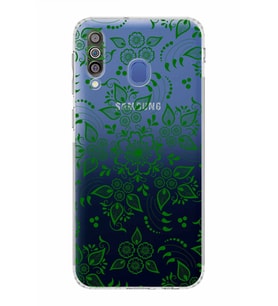 Samsung Galaxy M30  Kamera Korumalı Kapak Nostalji Desen Tasarımlı  Şeffaf  Kılıf