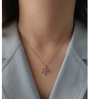 EFLATUN LOTUS ÇİÇEĞİ MODEL BAYAN GÜMÜŞ KOLYE