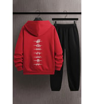 Unisex Ninja Akatsuki Baskılı Eşofman Takımı (A.Kırmızı)