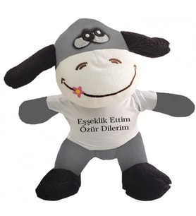 Oyuncak Peluş Eşeklik Ettim Tişörtlü Eşek