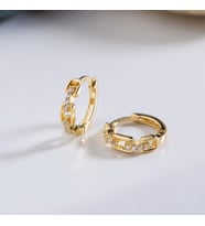14 Ayar Taşlı Modern Halka Altın Küpe 1,16 gr