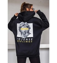 Unisex Aesthetic Baskılı Sweatshirt (Siyah)