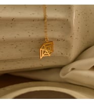 Kişiye Özel 925 Ayar Gümüş Minimalist Örümcek Ağı Kolye (Gold)