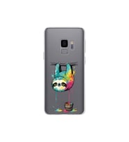 Samsung Galaxy S9 ile Uyumlu Splash Tembel Hayvan Tasarımlı Şeffaf Silikon Kılıf