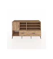 Kronos Konsol 8 Raflı 2 Çekmeceli Tek Kapaklı  176x59x99 Çam-Çam