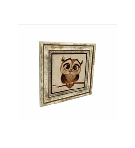 Baykuş Baskılı Taş Tablo 25X25